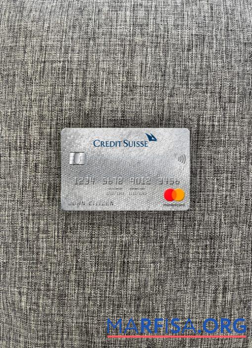 Blank Switzerland Credit Suisse bank mastercard photolook front real example